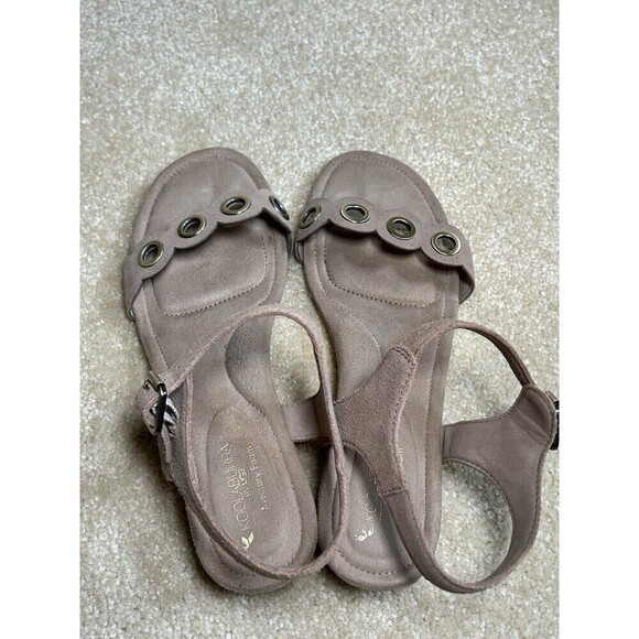 Kookaburra by Ugg Memory Foam Leira Scallop Circle Suede Buckle Sandals Size 8.5 - Picture 4 of 11